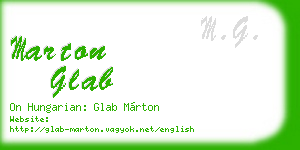 marton glab business card